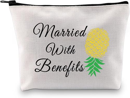 JXGZSO Divertido Swinger Regalo Adulto Invertido Piña Maquillaje Bolsa Casado Con Beneficios Swingers Estilo de Vida Regalos, Casado con beneficios