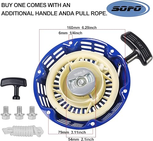 Miniatura 4 de Conjunto de arranque de tracción para motor 212 Predator - para Honda GX160 GX200 5.5 6.5HP Champion Generator Coleman Ct200u piezas de repuesto de