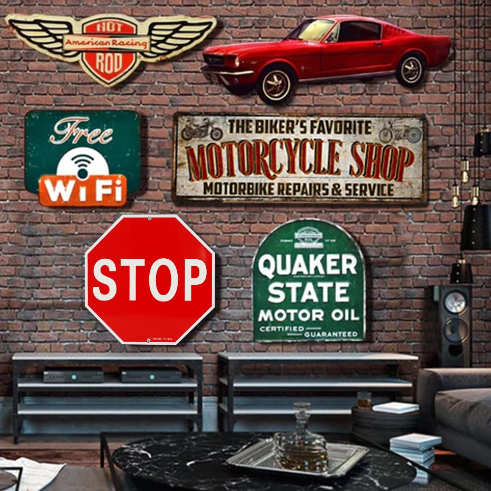 Red STOP Sign Wall Art, 12x12 Inch Aluminum, UV Printed