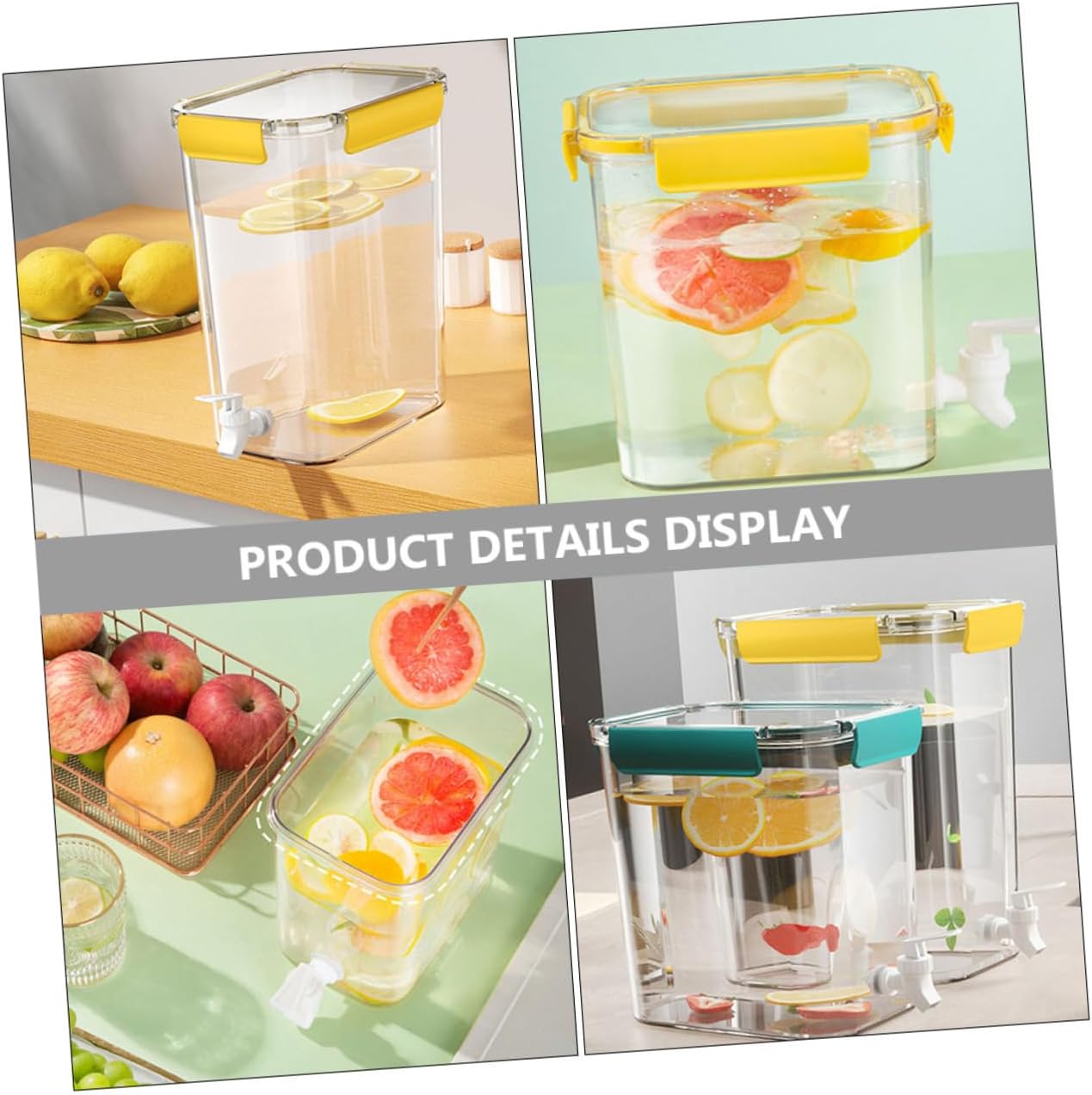 2pcs Beverage Dispenser Multi-Functional and Juice Containers Easy Dispensing Faucet Each Space-Saving Design for Fridge for Parties and Home Use