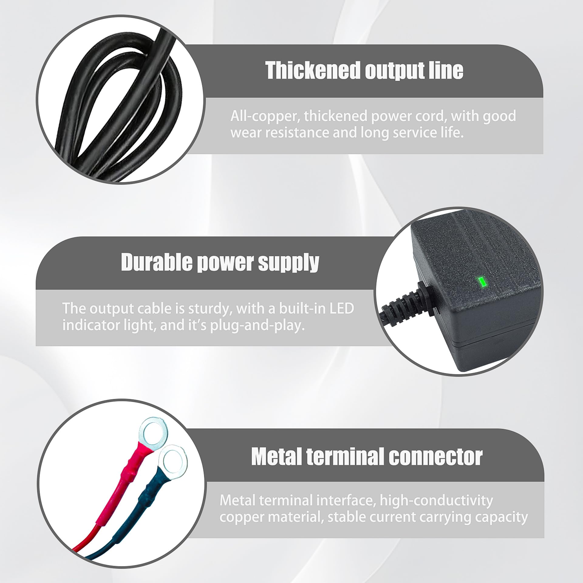 Adaptador para Calentador Diésel 220V a 12V 15A, 180W Convertidor de Voltaje, Adaptador de Alimentación para calefacción de aire diésel de 5 kW / 8 kW, Nevera, Freidora y Bomba de Aire