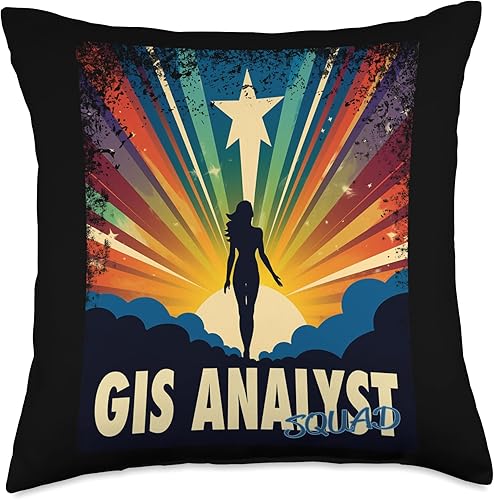 Miniatura 4 de GIS ANALYST Gifts GIS Analyst Funny Female Hero Job Women Throw Pillow, 16x16, Multicolor