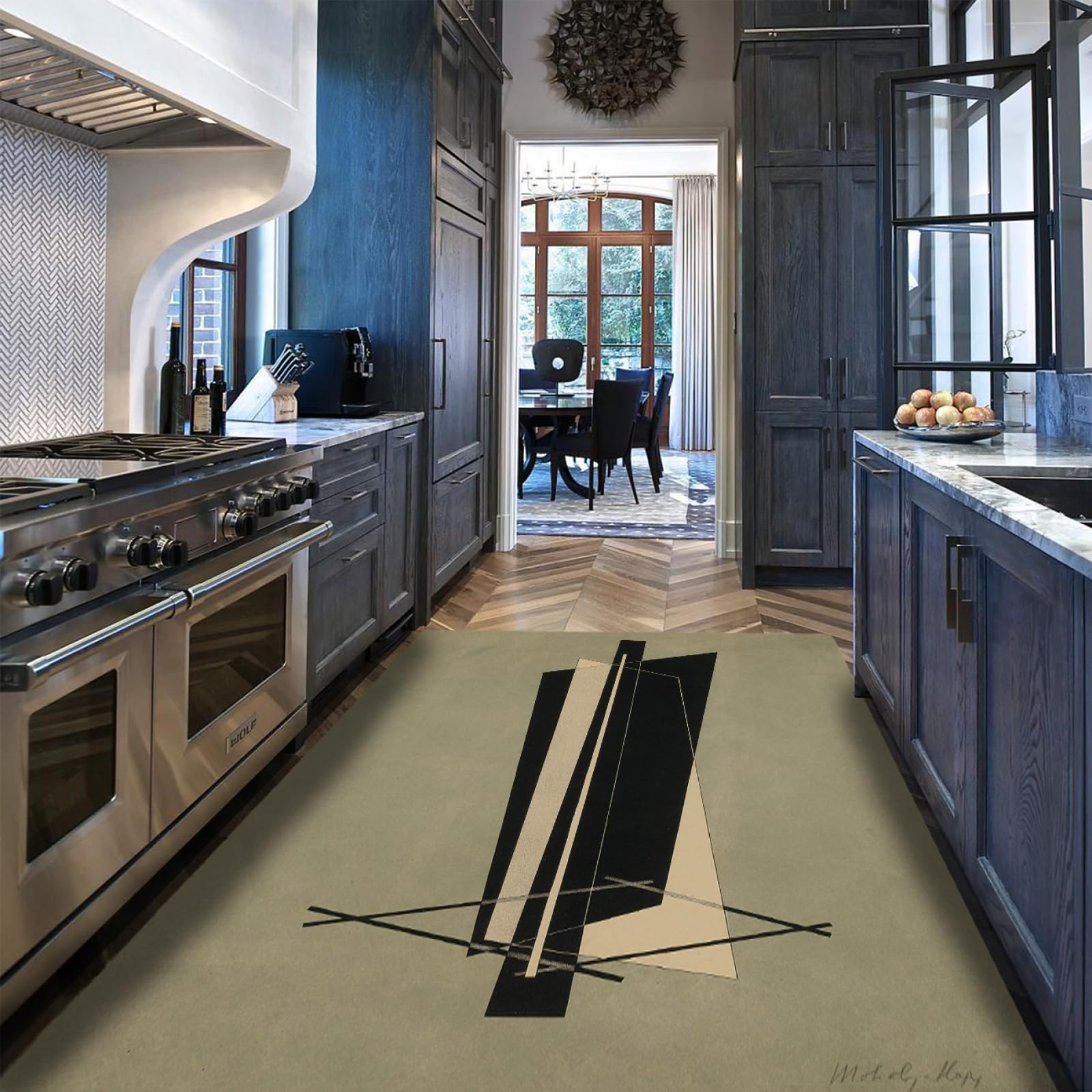 Tapis de salon géométrique minimaliste 140x180cm