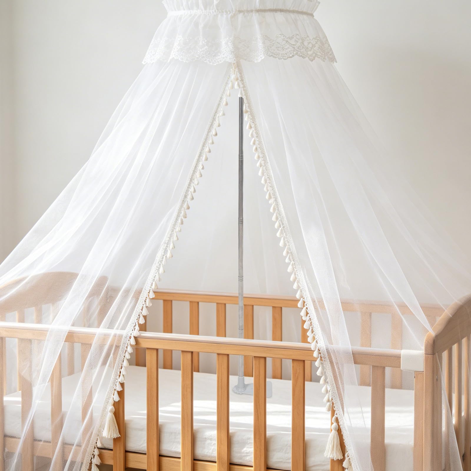 2 pezzi di asta di supporto per zanzariera da letto, staffa di estensione regolabile per zanzariera, asta di supporto per baldacchino, adatta a letti singoli/matrimoniali/queen/king size