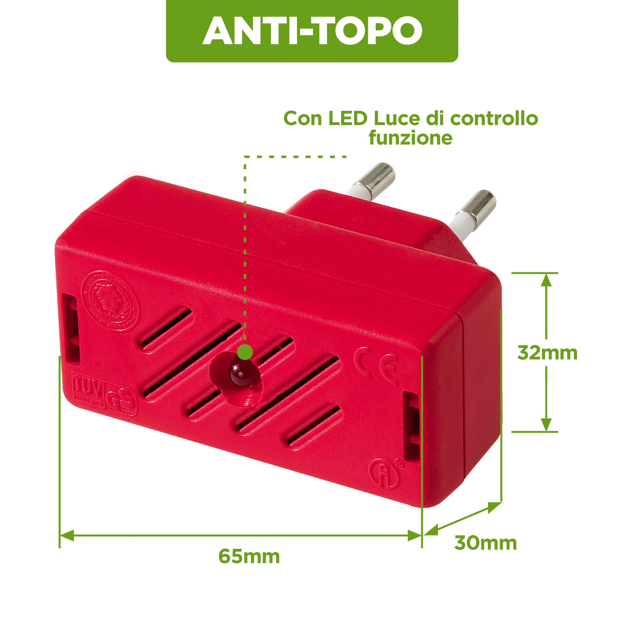ISOTRONIC repellente topi ultrasuoni allontanare ratti parassiti soffitte cantine garage dissuasore senza veleno trappole portata 30m² 2 unità efficace interno casa protezione difesa stop mobile