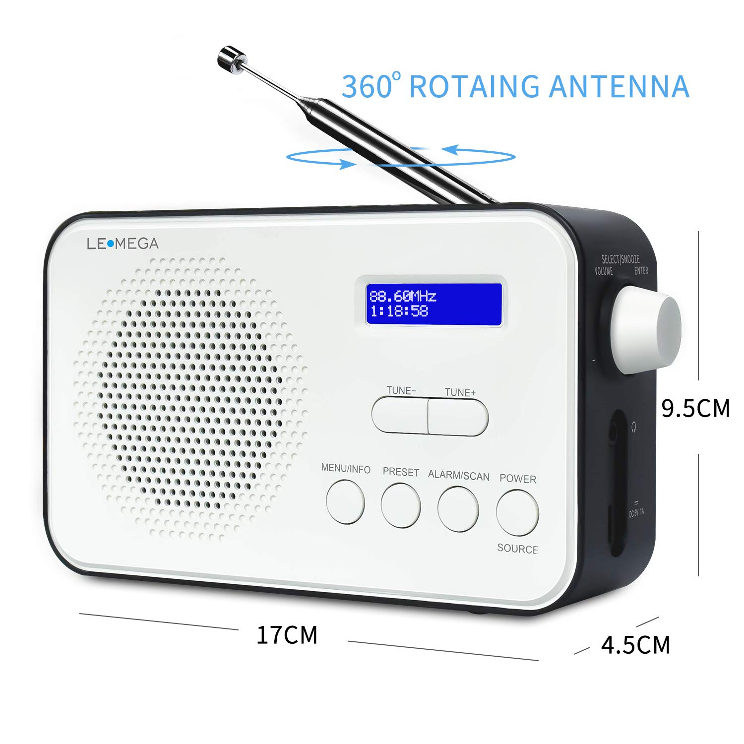 LEMEGA PR2 DAB/DAB+ & FM Radio,Mains and Battery Powered Portable