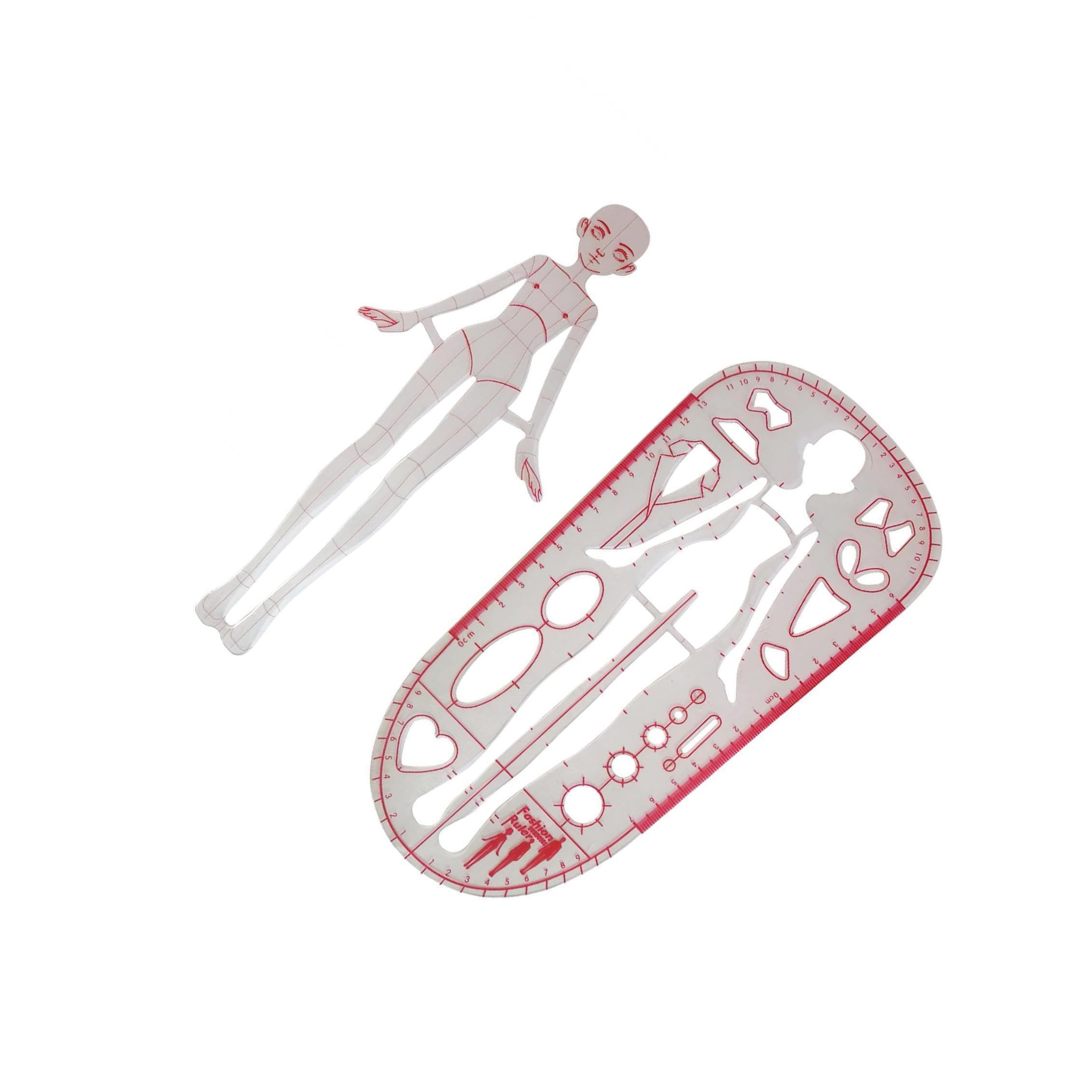 QLECXZI Measuring Gauge Fashion Template Ruler Accurate Drafting Tool Designers Tailors Sewing Enthusiasts There Are 2 Sewing Humanoid Patterns Rulers