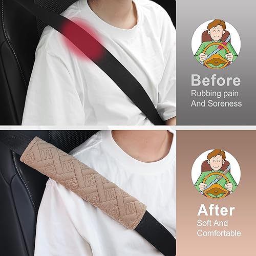 Miniatura 6 de JUSTTOP - Juego de 2 almohadillas universales para cinturón de seguridad de auto para una conducción más cómoda fundas para correa de hombro para