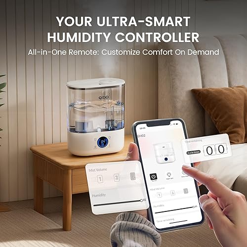 Miniatura 5 de GTPLAYER Humidificadores inteligentes para dormitorio, humidificador de llenado superior de 5 L, difusor de aceite esencial para bebés y plantas, 3