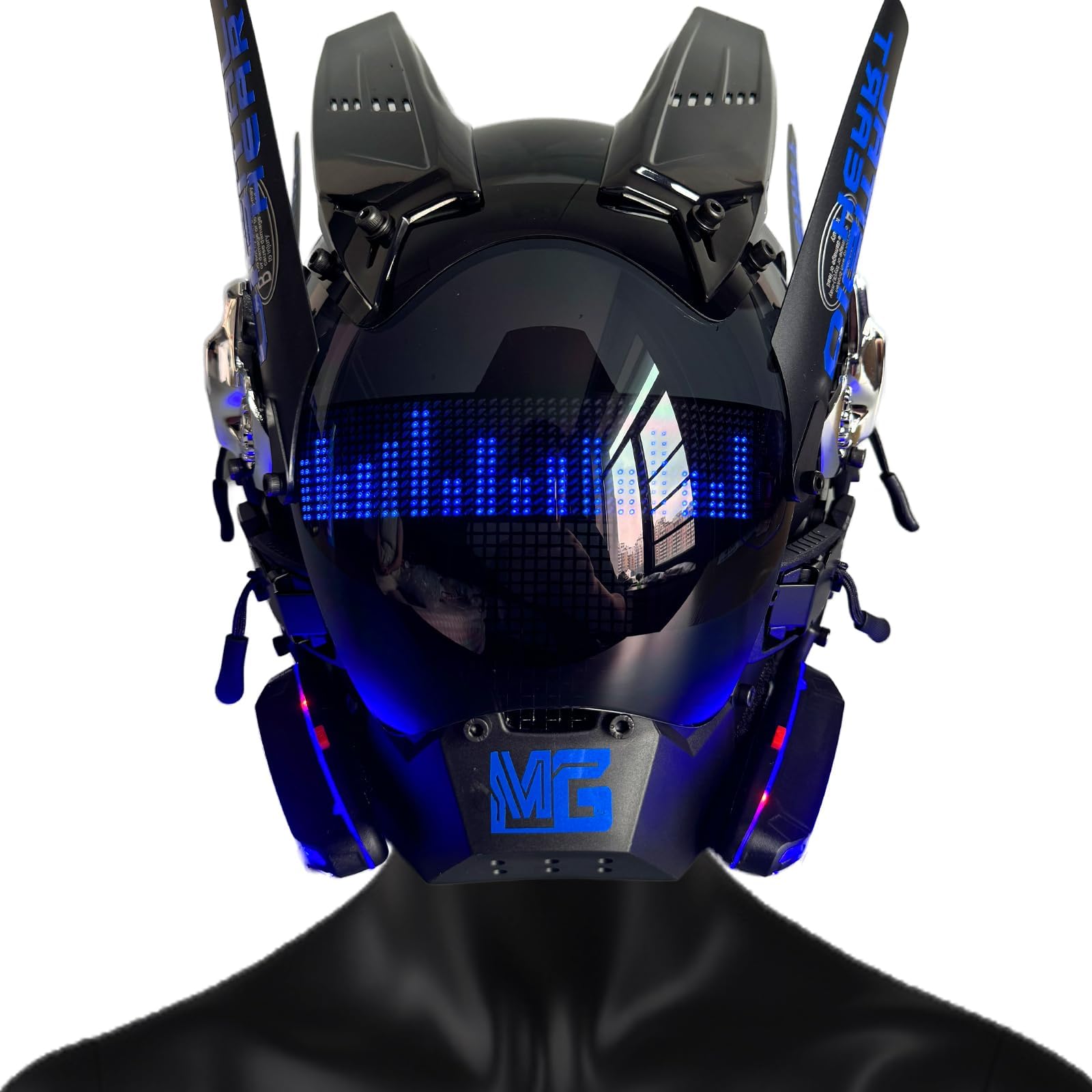 Maschera punk per adulti maschera cosplay Halloween regalo festa con LED lampeggianti maschera costume cool uomo casco