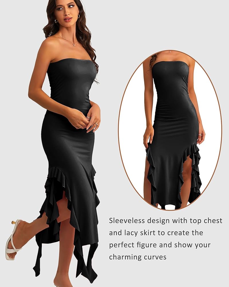 avouavou ★韓国ドラマ協賛★ CREPE SLIM LINE TUBE DRESS CREPE SLIM LINE TUBE DRESS - avouavou 아보아보