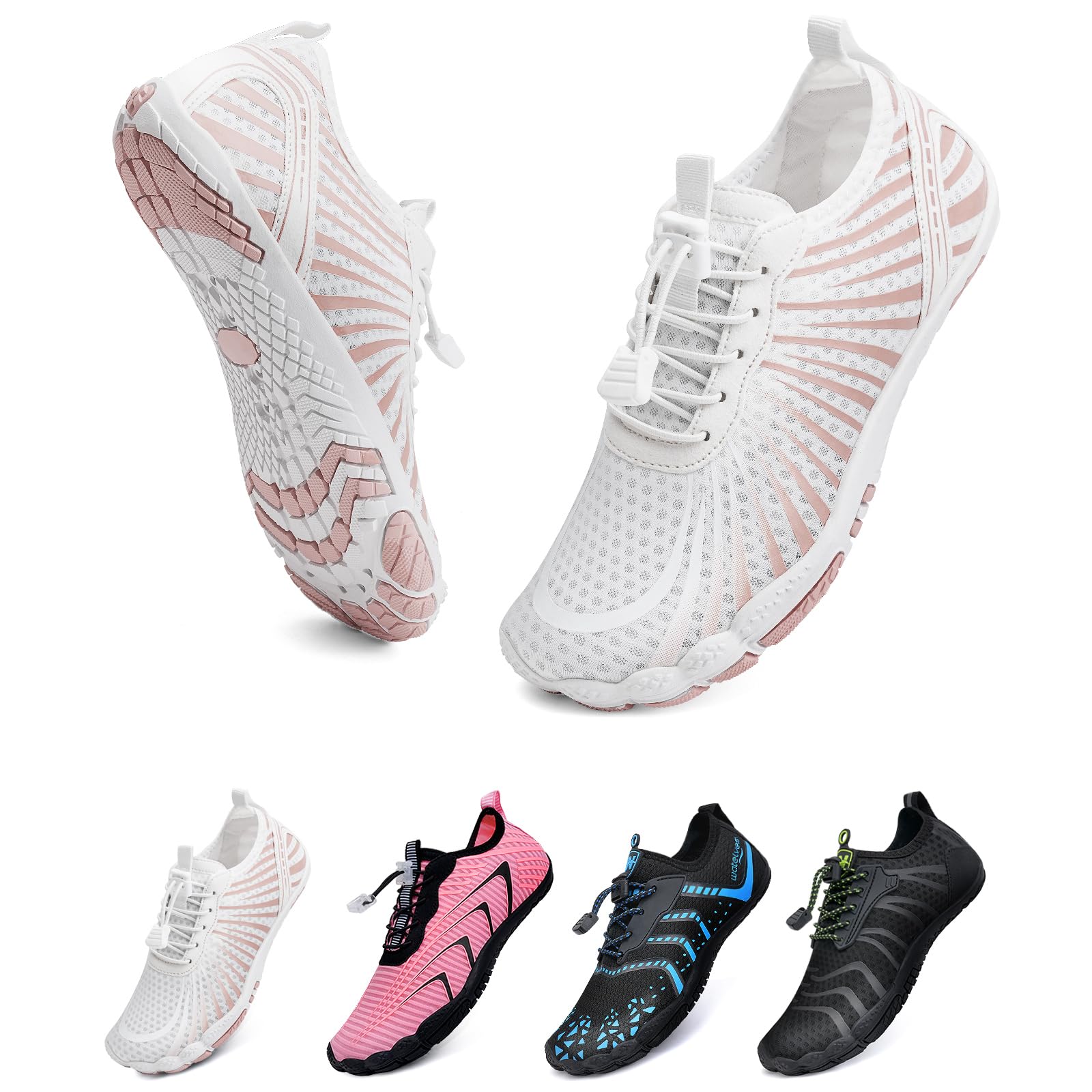 WateLves Zapatos Descalzos Todoterreno para Hombres Y Mujeres para Correr En El Agua para Nadar AcuáTicos Playa Transpirable Y Antideslizante