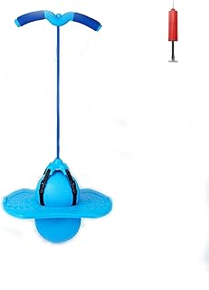Christoy Pogo Jumper with Handle and Ball Pump, High Jump Toy Bounce Jump Trick Board Pogo Bouncing Ball Safe and Fun Pogo Stick for Kids Boys Girls and Adults (Blue)