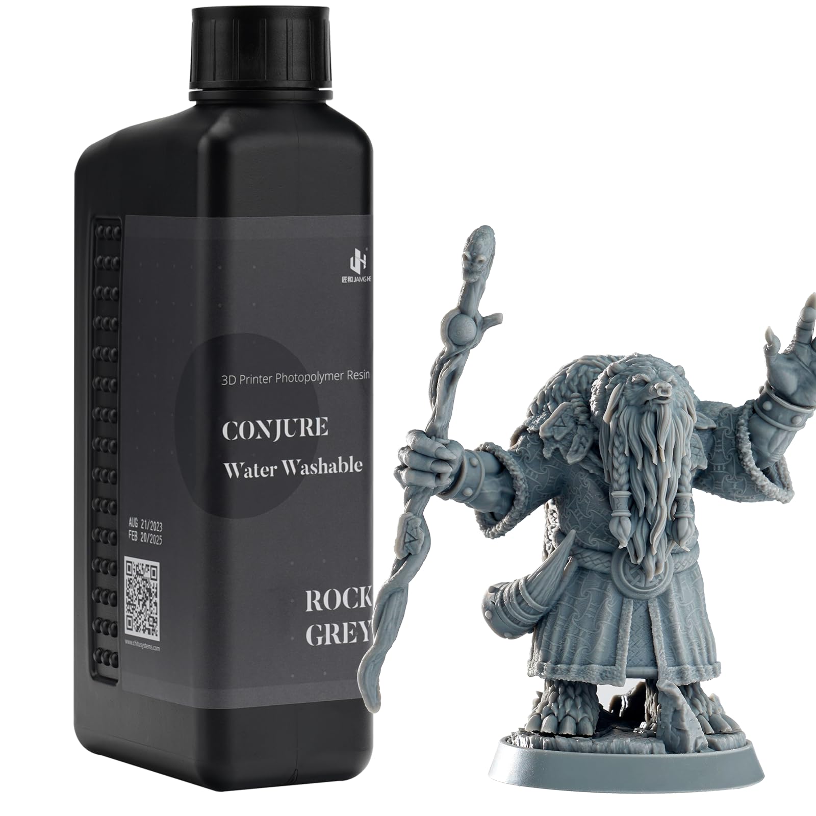 Chitu Systems Water Washable Resin 1KG,Faster Post-Processing, 405nm Standard Photopolymer Resin for 8K/10K/12K/LCD/DLP/SLA 3D Printers, Near-Expiry Resin - Limited Stock(Rock Grey, 1000g)