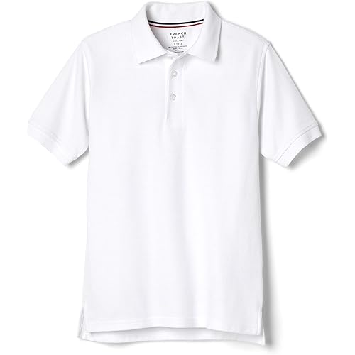 French Toast Boys' Short Sleeve Pique Polo Uniform Shirt (Standard & Husky)