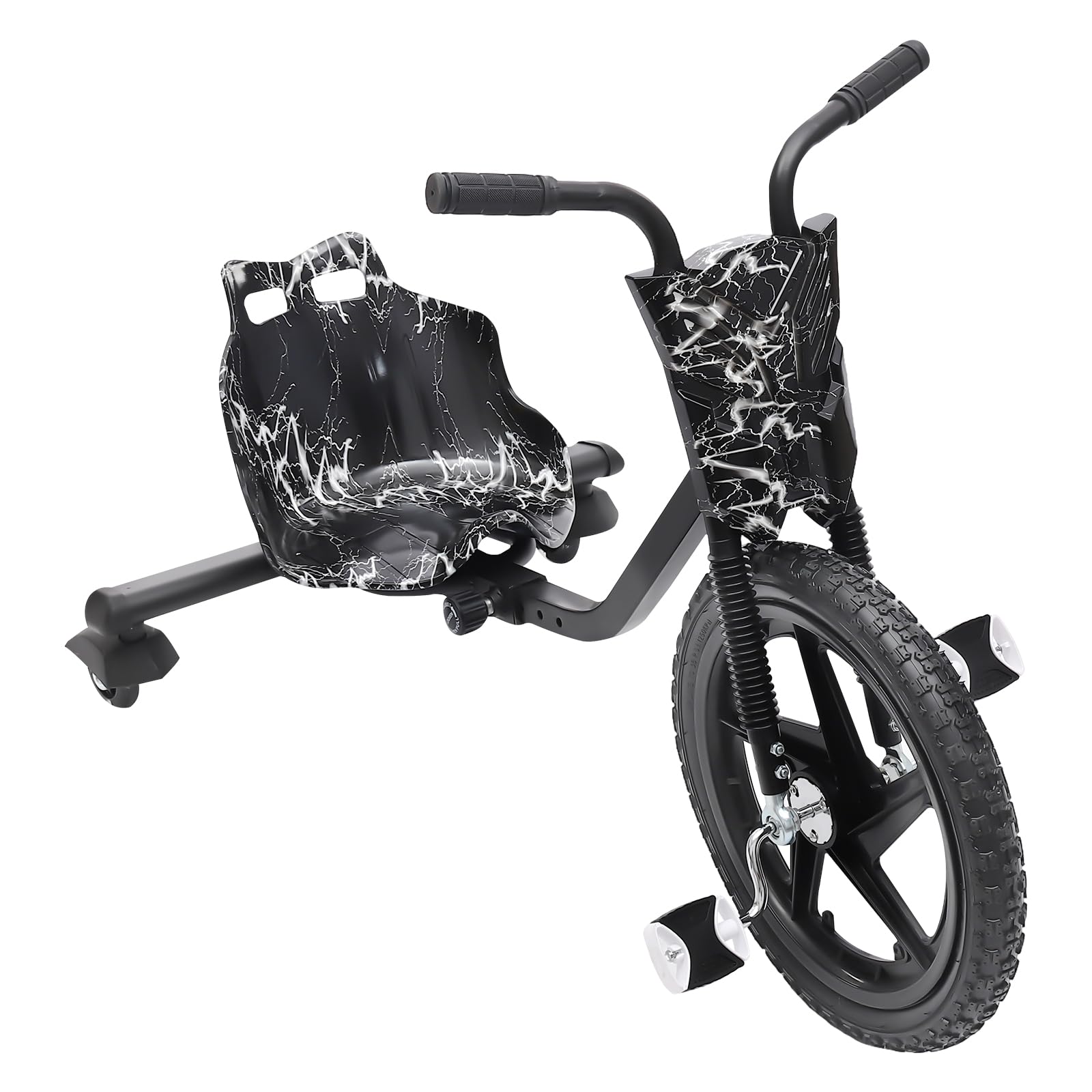 JJsdwin Kids Drift Trike Scooter, 3 Wheeled Drifting Ride-On, Pedal-Drift Bike Bicycle for Homes and Amusement Parks, Max. Load Capacity 80kg, Black