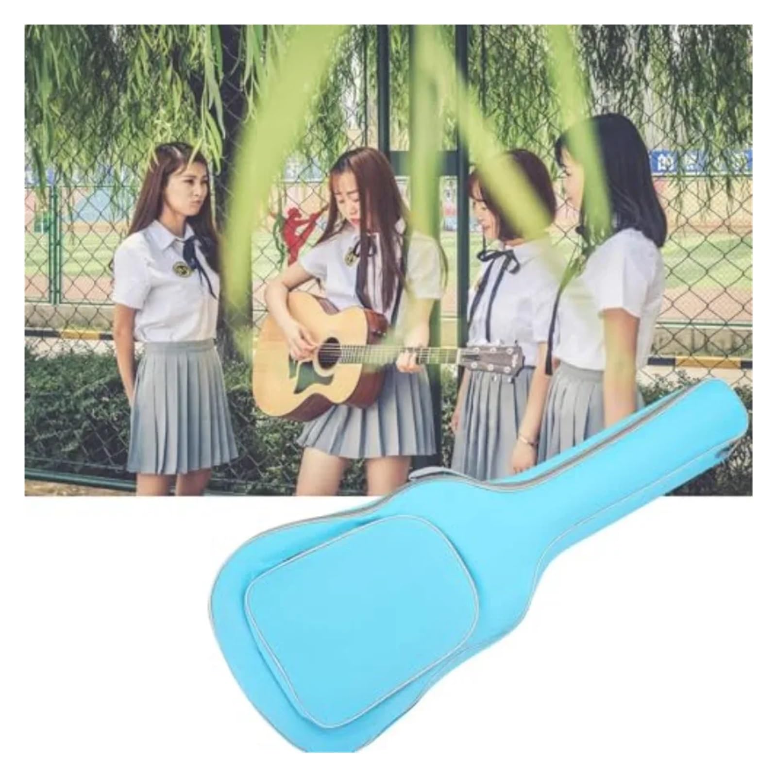 Funda para Guitarra Bolsa for Guitarra acústica de 40 y 41 Pulgadas, con Correas Ajustables for los Hombros, Impermeable, y Acolchada, de Gran Capacidad