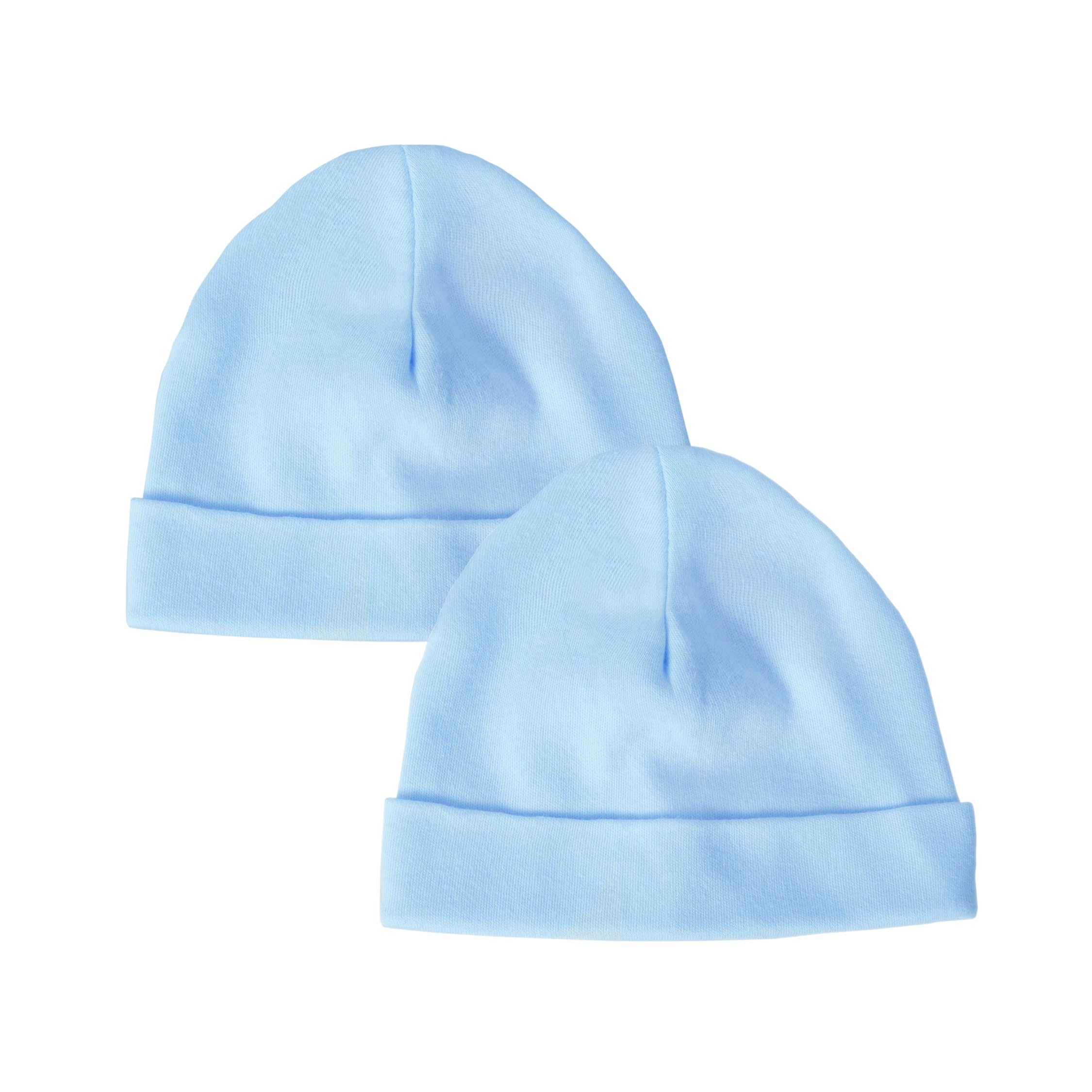 Baban Baby Premature Hat Set 2 Pack - Cotton Tiny Baby Clothes Gift for Boys and Girls 3-5lb and 5-8lb, Made in Britain (UK, Age, Premature, 5-8lbs, Blue)