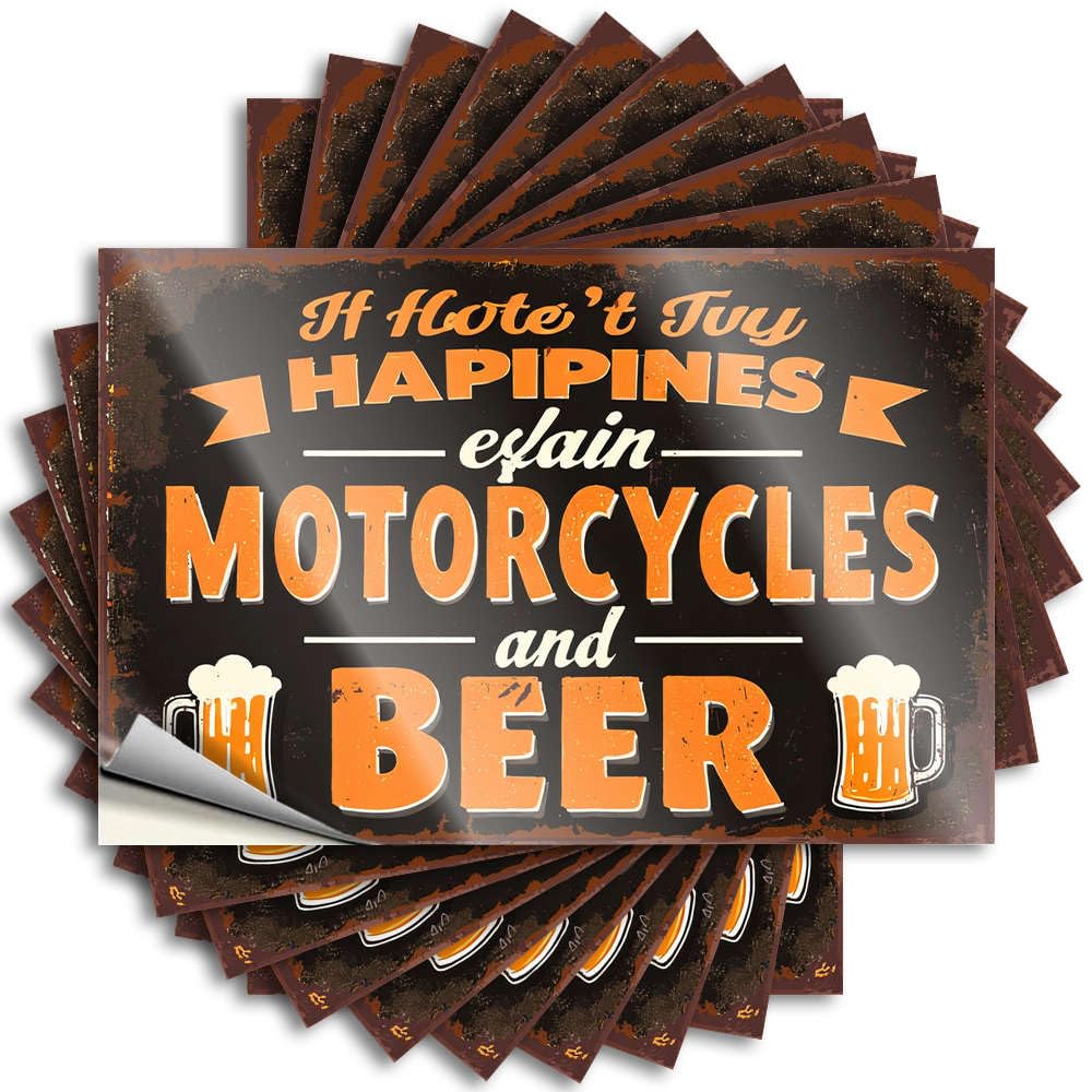 Saying Feminist Vinyl Decals, Boys Waterproof Water Stickers for Water Bottle | If You Don't Buy Happiness, Define Motorcycles and Beer Perfect for Military Laptop Decor(8X12CM)