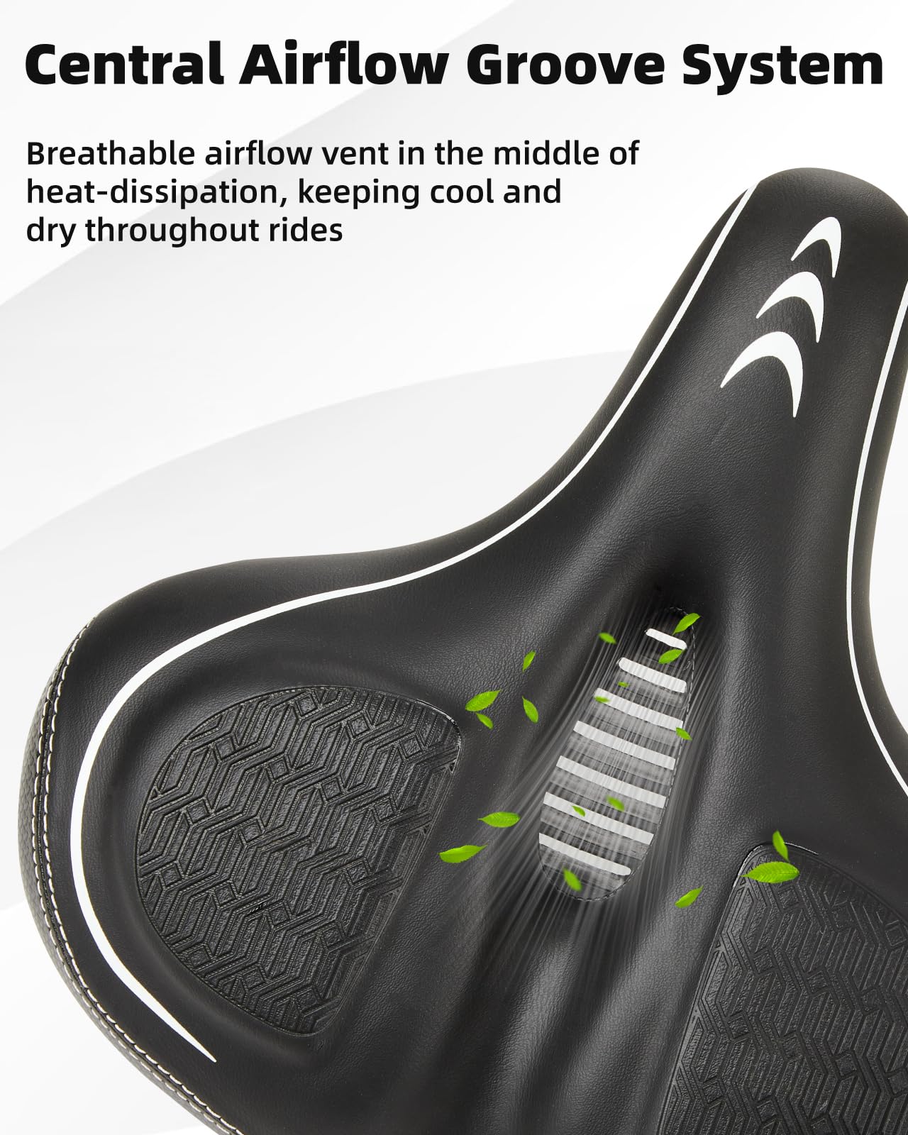 Fitense Asiento de bicicleta de gran tamaño para bicicleta Peloton y Bike+, cojín de asiento cómodo compatible con bicicletas Peloton, de carretera o de ejercicio, reemplazo de sillín de bicicleta