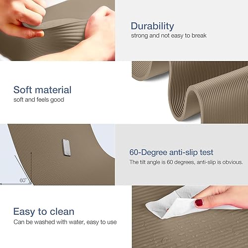 Miniatura 3 de Esterilla de yoga antideslizante NBR gruesa, 72 pulgadas de largo x 32 pulgadas24 pulgadas de ancho x 0.6 pulgadas de grosor (72.8 in x 31.5 in24.0