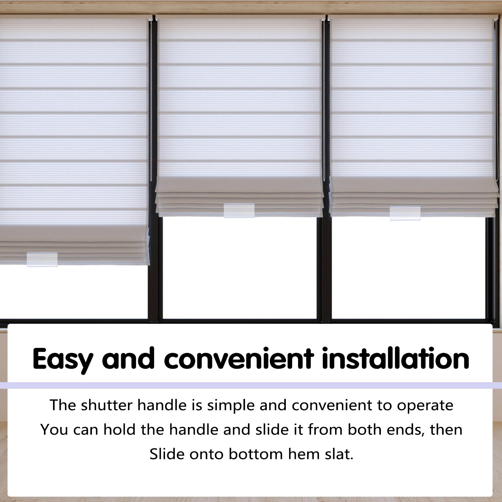 4 PCS Clear Plastic Window Shade Pulls - Roller Shade Hem Grips & Handles For Blinds (3.34x1.57 Inches)