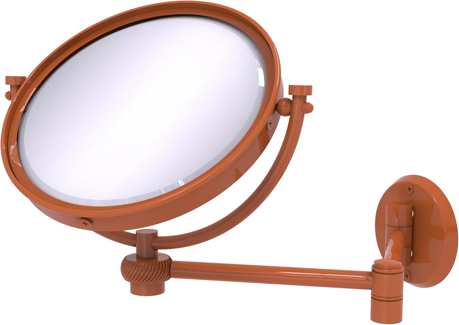 Allied Brass WM-6T/4X-ASP 8 Inch Wall Mounted Extending Make-Up Mirror 4X Magnification with Twist Accent, Autumn Sparkle