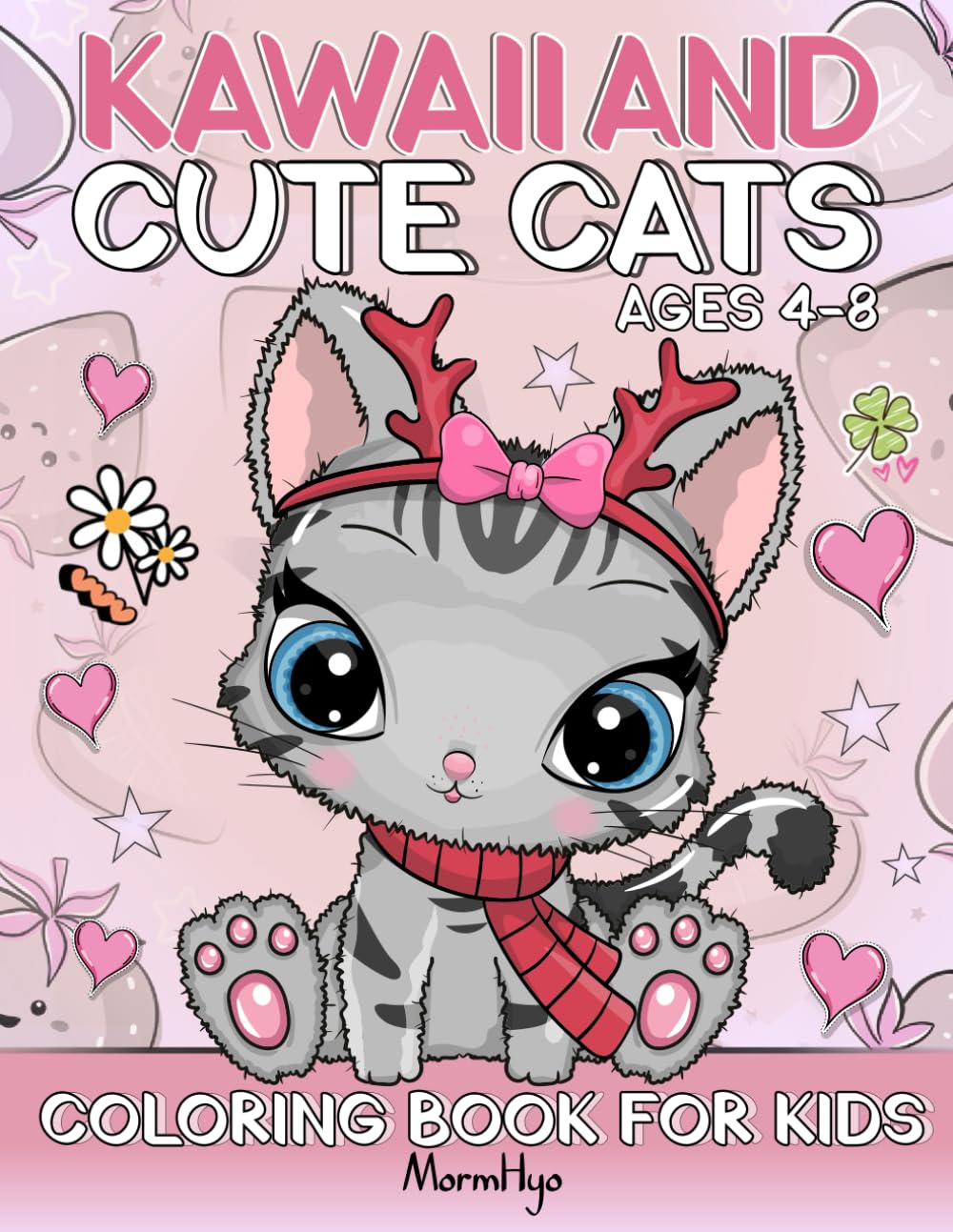 kawaii and cute cats coloring book for kids ages 4-8: Adorable Cute Kawaii Cats and Kittens Coloring pages For Kids Ages 4-8, best gift for children girls and boys