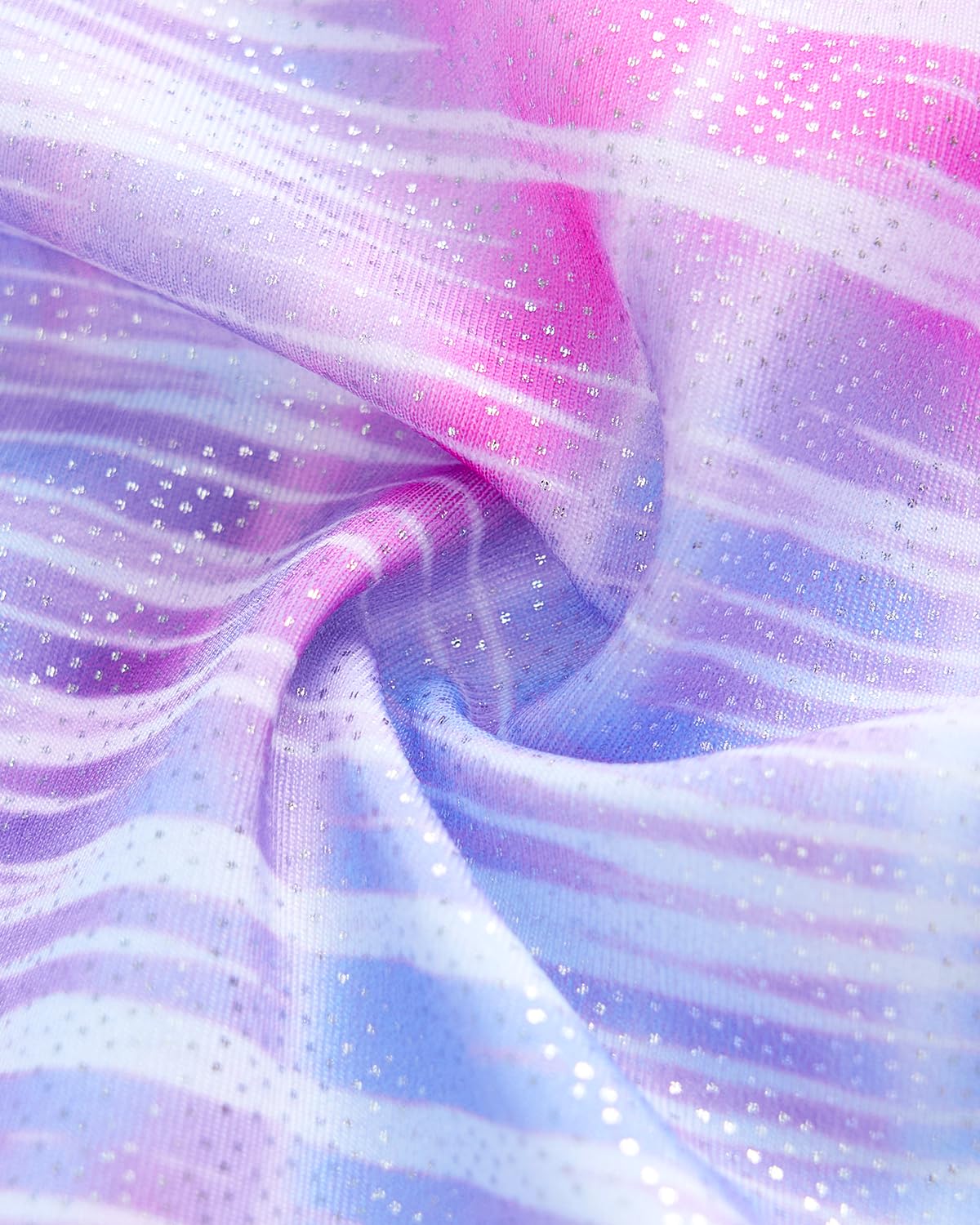 Gogokids Completo da ginnastica bambina composto da tre pezzi, body senza maniche, pantaloncini e fascia capelli, tuta danza classica scintillante, con design a colori sfumati, dai 3 ai 12 anni