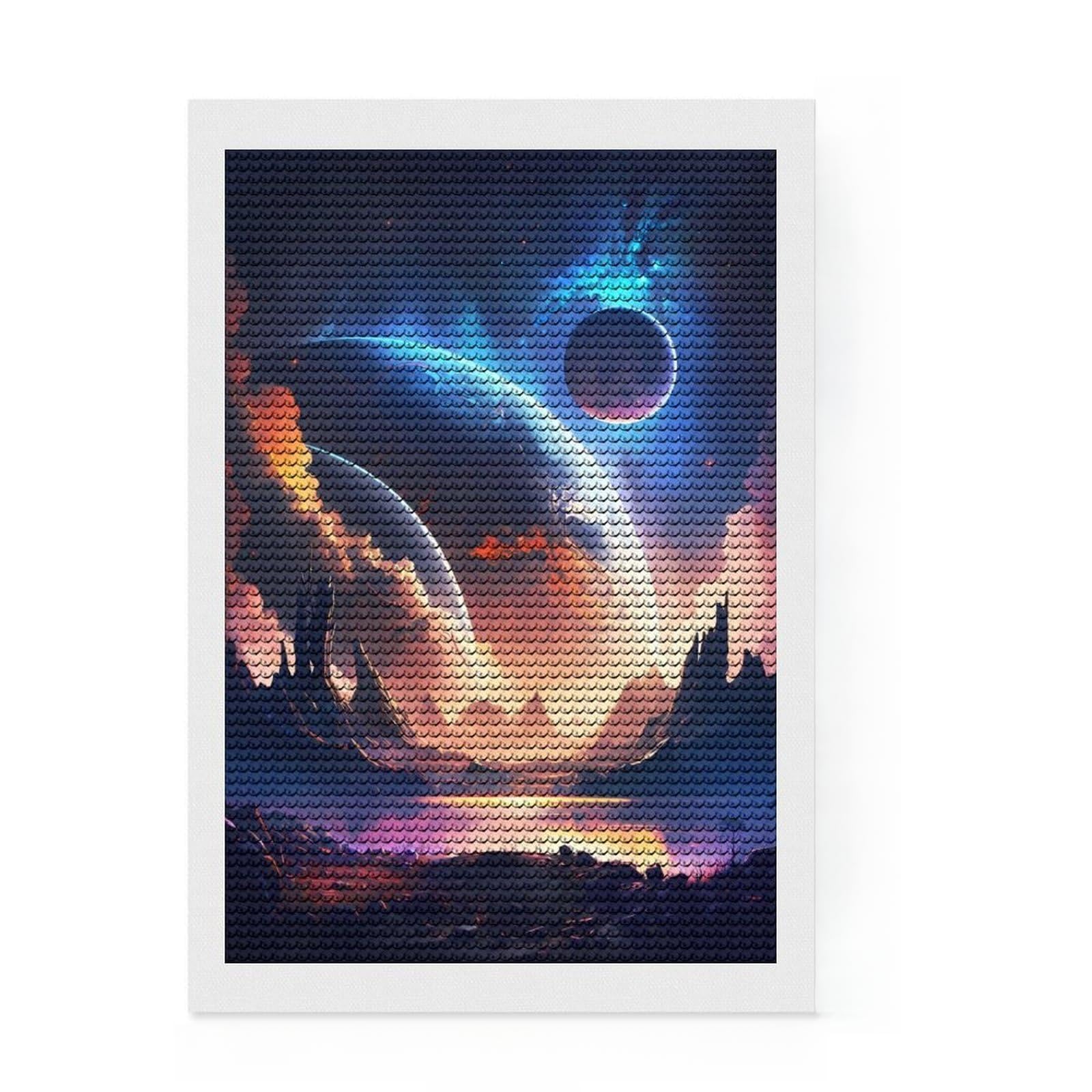Junmoney Dawn of The Cosmos Diamond Art Kit 8"x12", Stress Relief Craft, Living Room Decor, for Craft Lovers, Festive Craft Gift