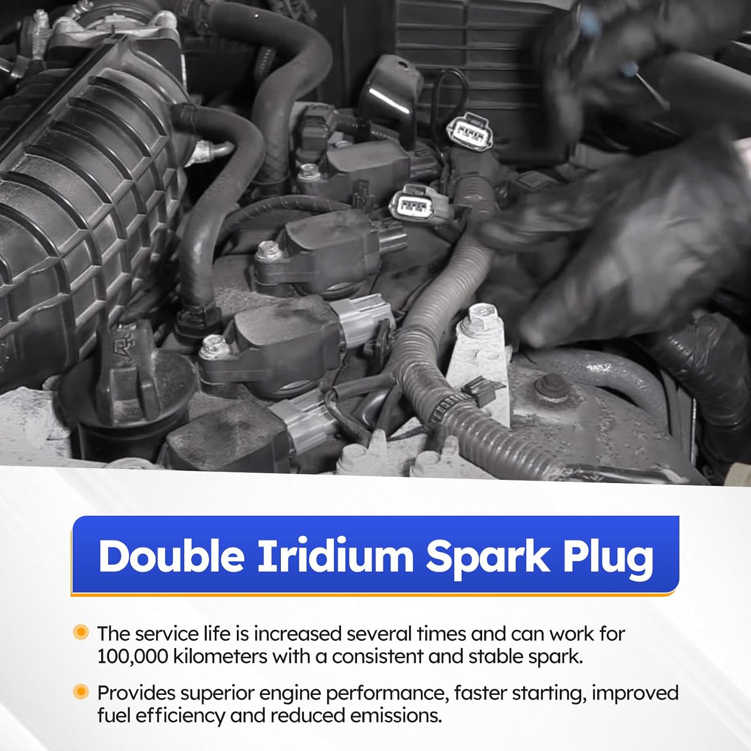 1406 Double Iridium Spark Plug for Infiniti EX35 FX35 G25 G35 JX35 M35 M35h M56 Q50 Q70 QX60/Nissan Altima Maxima Murano Quest 350Z V6 Replaces # DILKAR7B11 (Set of 6)