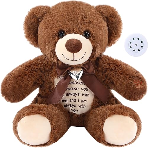 Miniatura 7 de Silipull Oso de peluche de 12 pulgadas para el día de San Valentín con grabadora de voz, módulo de grabadora de sonido de voz de 30 segundos, oso de