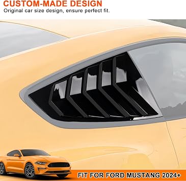 2pcs Window Louvers Compatible with Ford Mustang 2024-2025