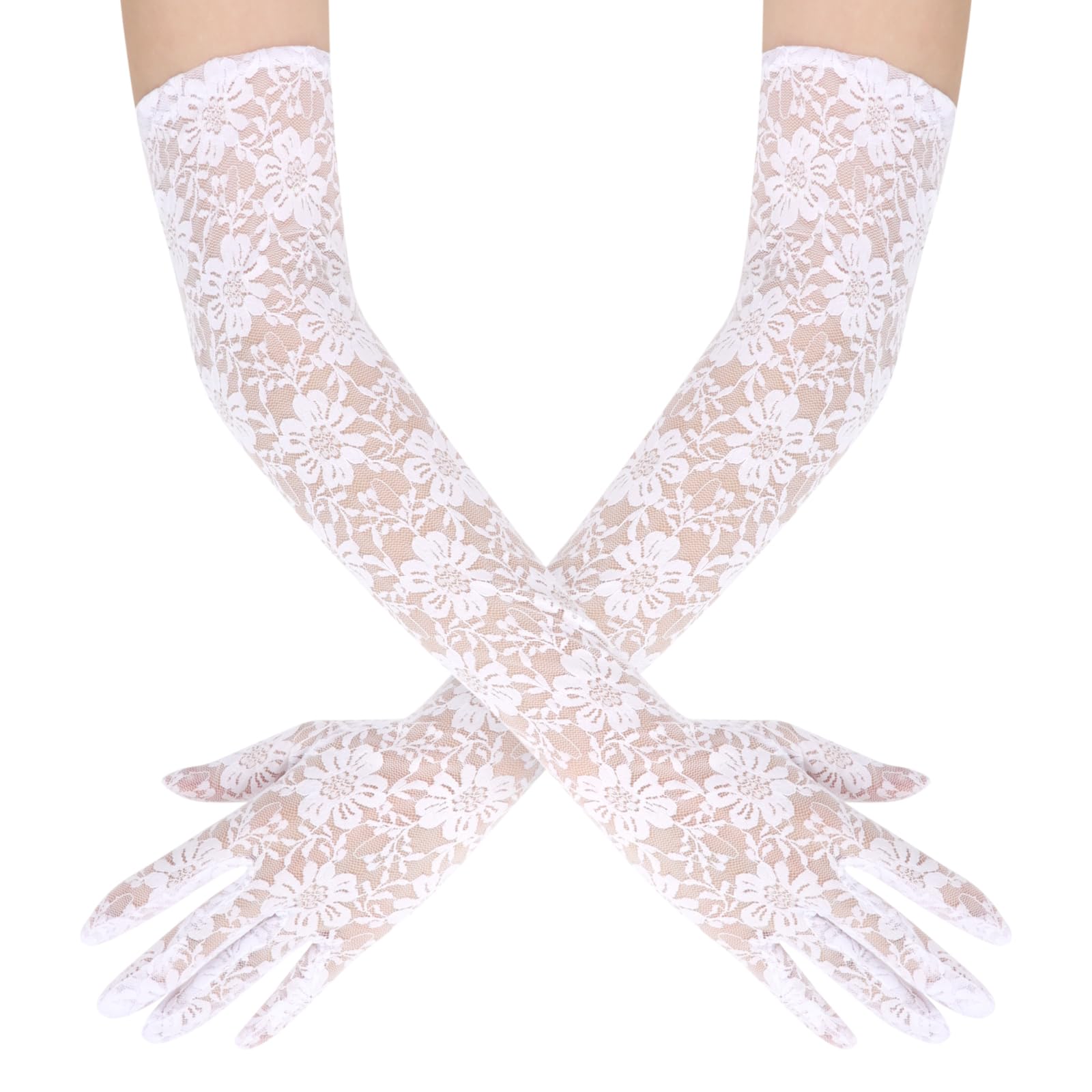 Lace Gloves Women, Elegant Long Elbow Opera Lace Gloves for Women