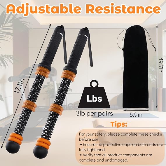 Cordless Battle Ropes, Adjustable Weighted Ropeless Battle Rope, Black