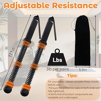 Cordless Battle Ropes, Adjustable Weighted Ropeless Battle Rope, Black