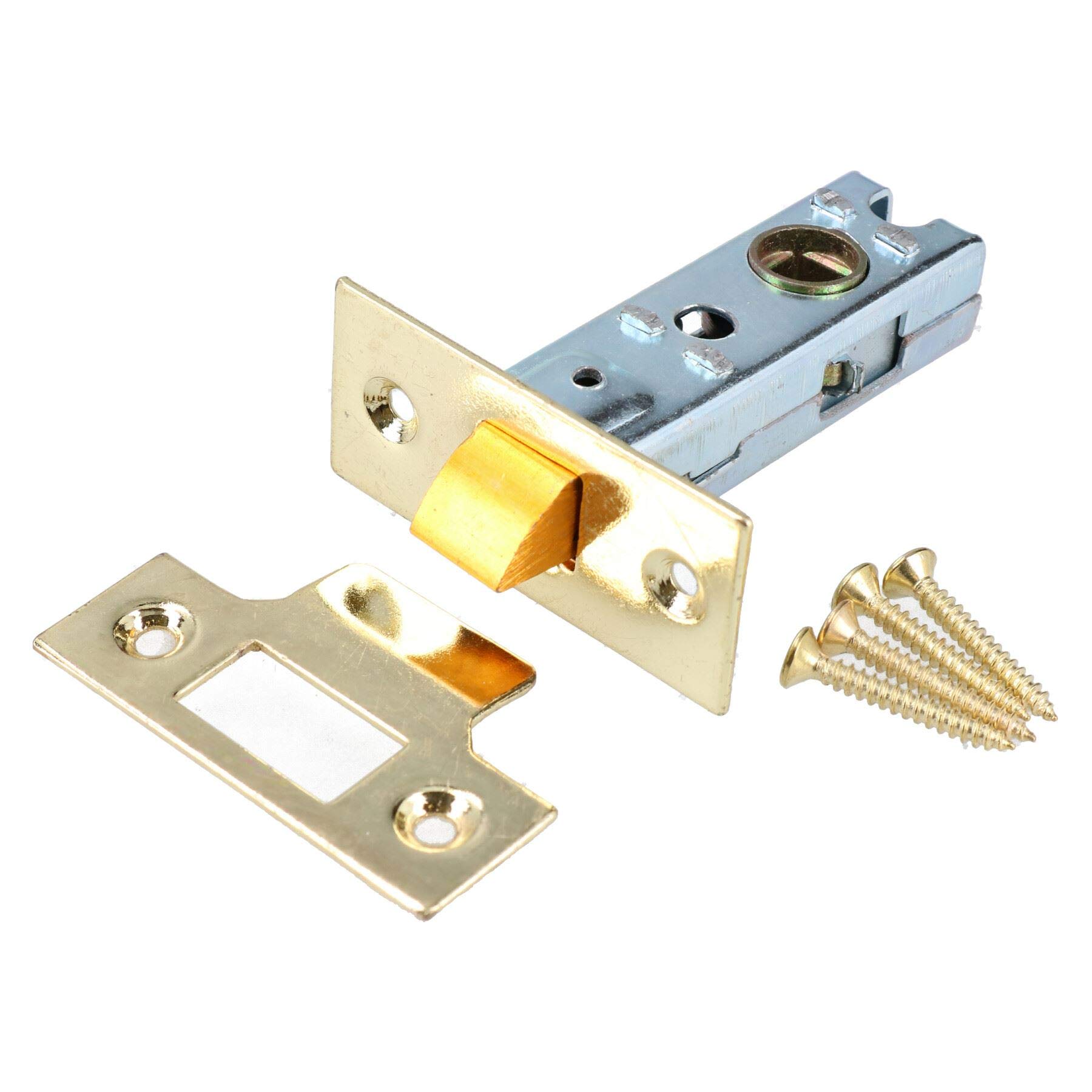 2.5"" (63mm) Tubular Mortice Door Latch Brass Lock Turn Handle Sprung Catch