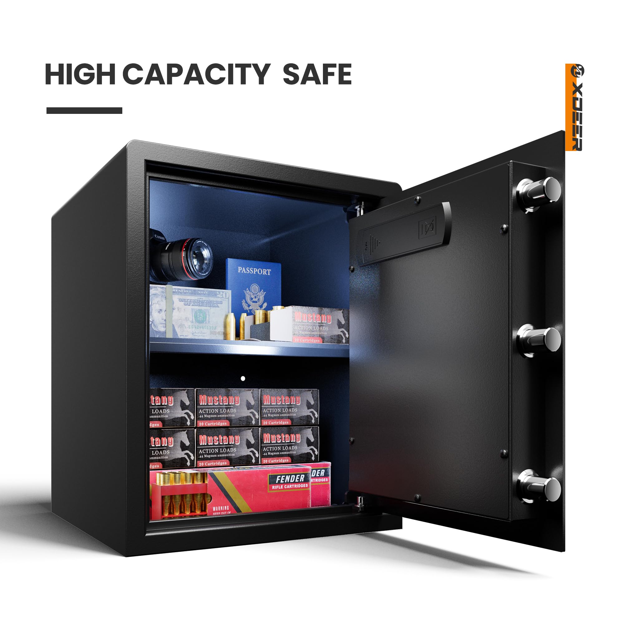 TIGER 7SAFE＋ XDeer Biometric Safe Lock Box - Fingerprint,withSilent Mode