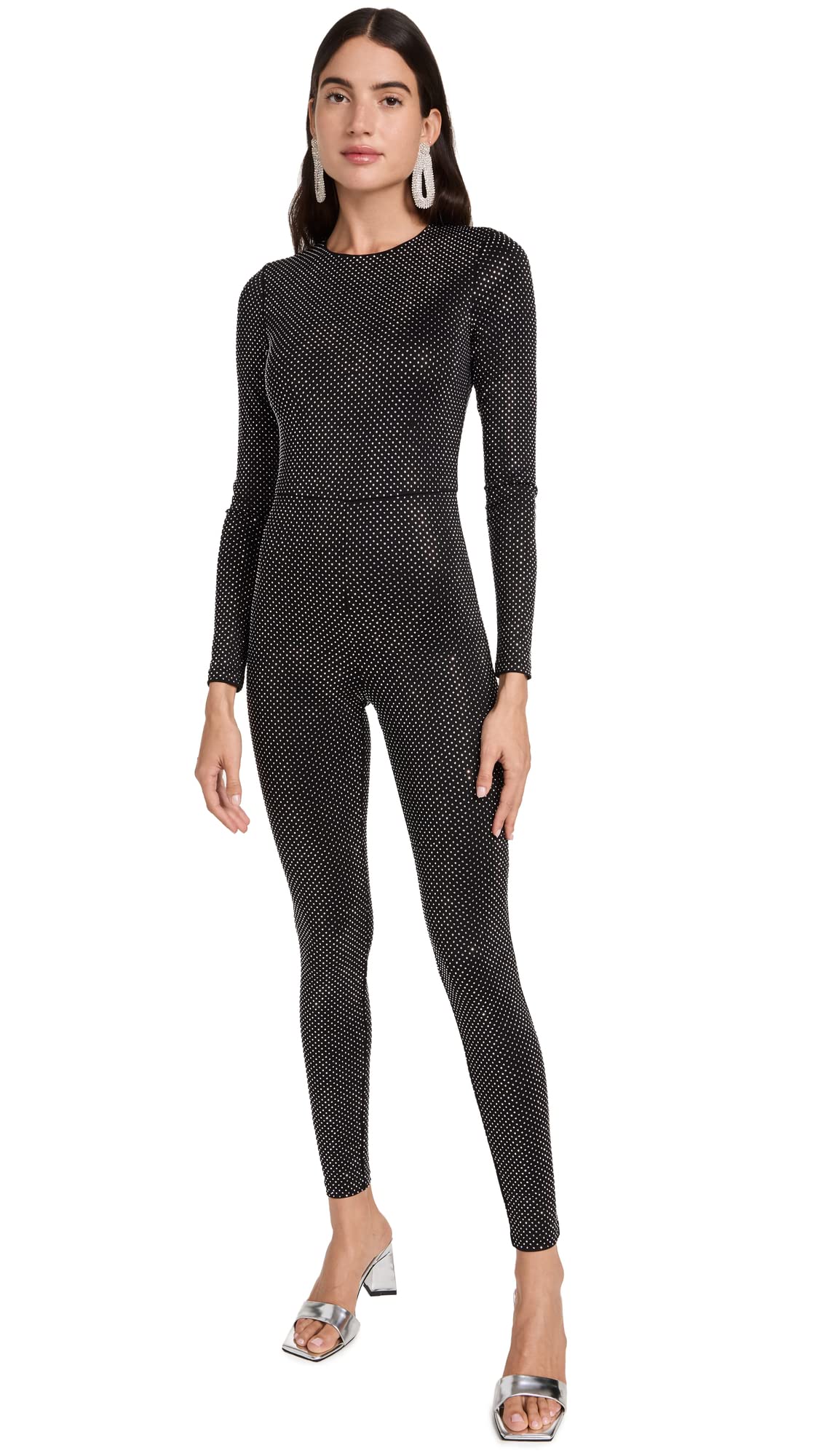 Alice + Olivia Women's Freddie Crewneck Embellished Catsuit size 10