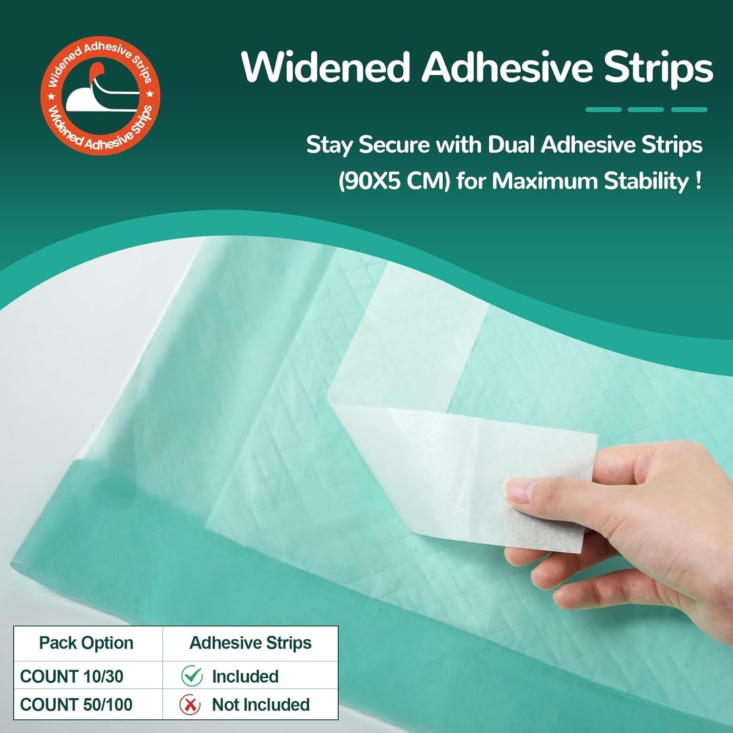 Bed Pads with Adhesive Strips 36''X36'', 30 Count Chucks Disposable Underpads Extra Large Thicker Incontinence Pads for Unisex Adult, Senior, Kids and Pet - Image 2