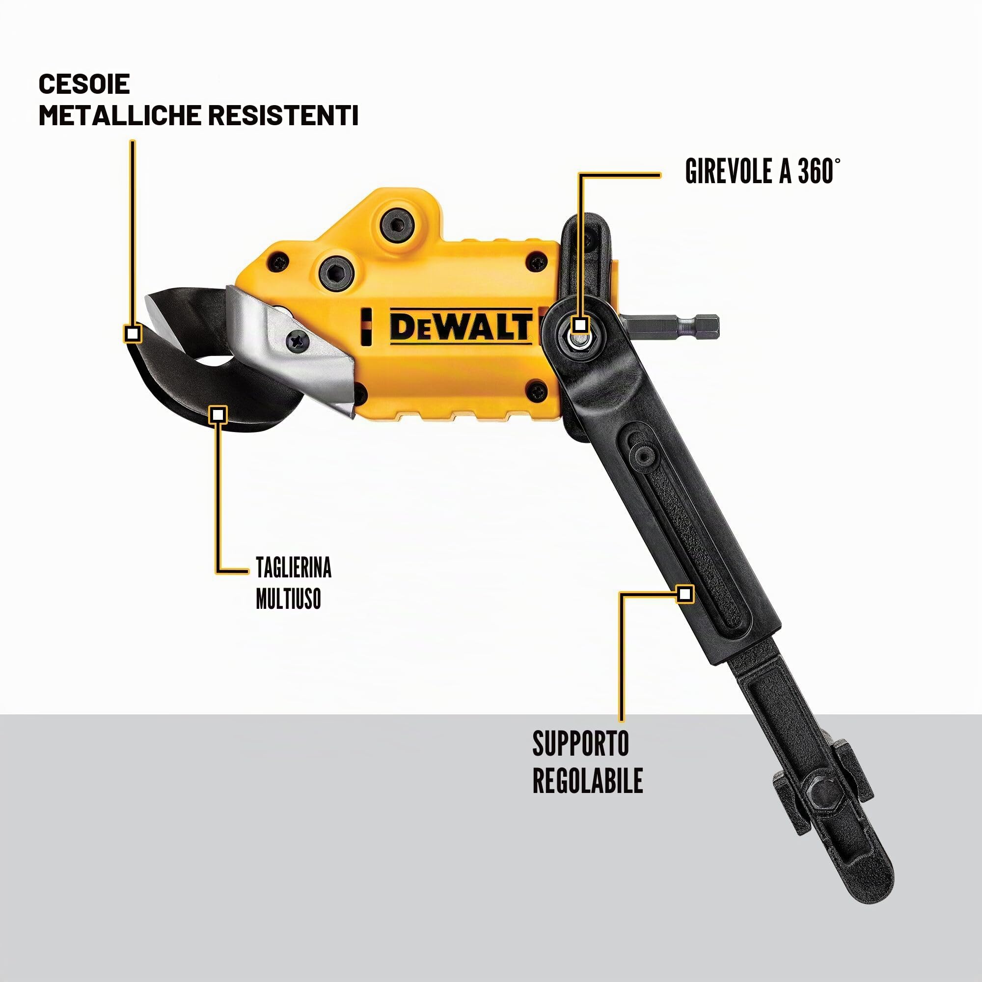DEWALT DWASHRIR - Cesoie in metallo, pronte per l'impatto, nero/giallo