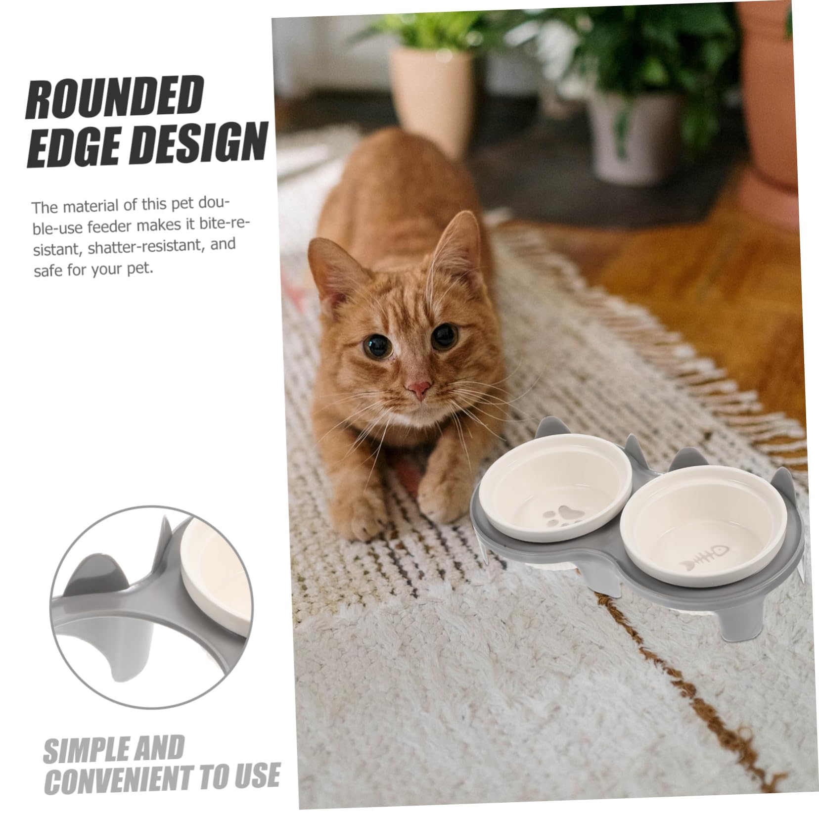 Milisten Gamelle pour Chat en Céramique à Double Bol Surélevée et Inclinée