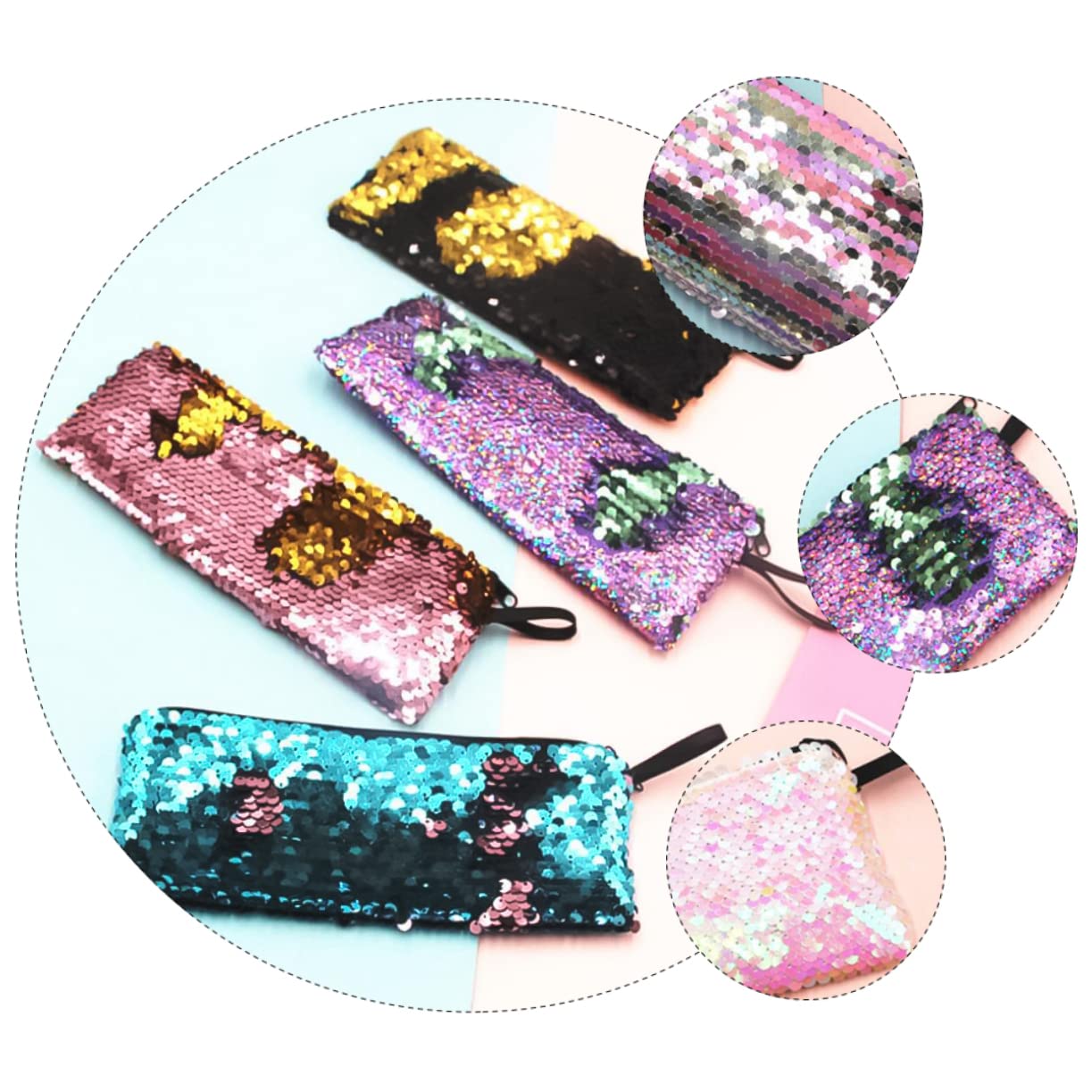 NUOBESTY 21piezas Bolsa De Lápices Diseño De Sirena De Organizador De Cables y Accesorios Bolsa De Almacenamiento Portátil para Estudiantes para Uso Escolar y Oficina