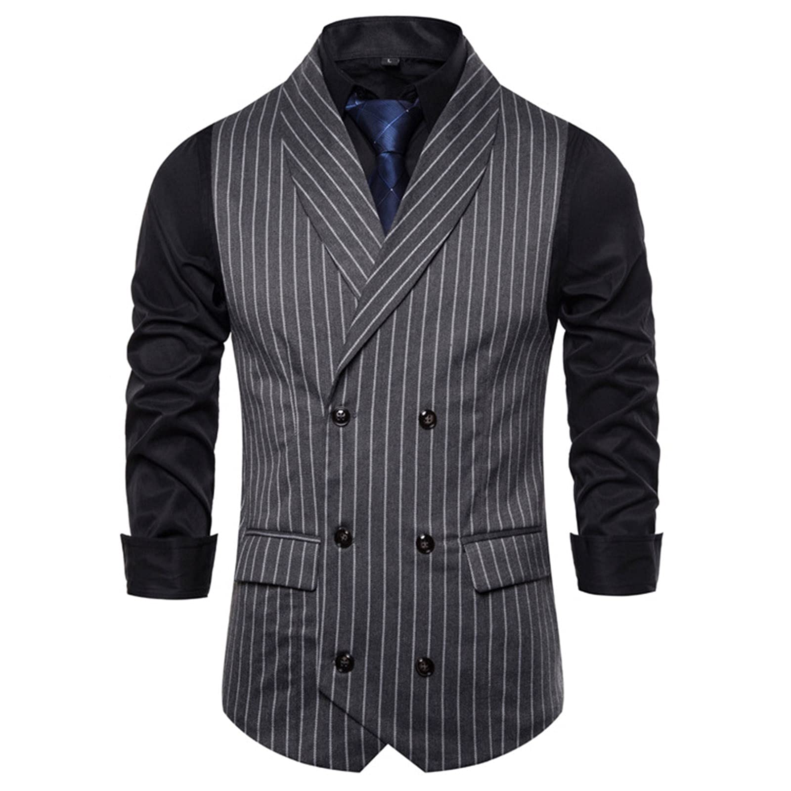 Gilet da uomo per matrimonio e lavoro, a righe