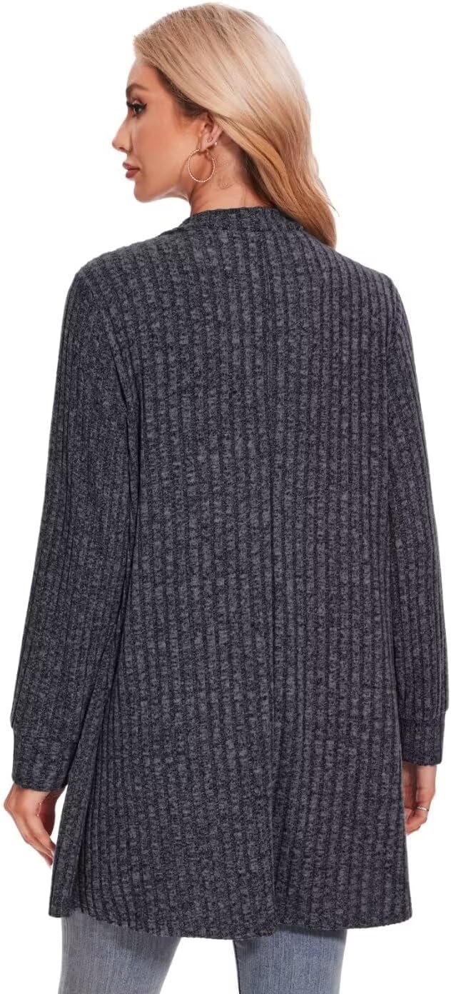 MONNURO Plus Size Cardigan Sweaters for Women Oversized Long Cardigan Open Front Sweaters Outwear with Pockets - Image 2