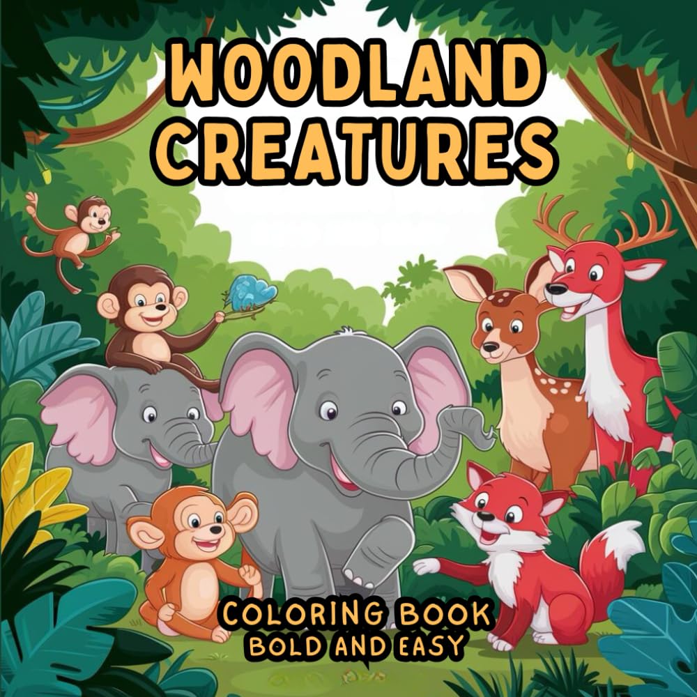 Woodland Creatures Coloring Book: Whimsical Retreat and Serene Forest Scenes for Tranquil Relaxation and Stress Relief