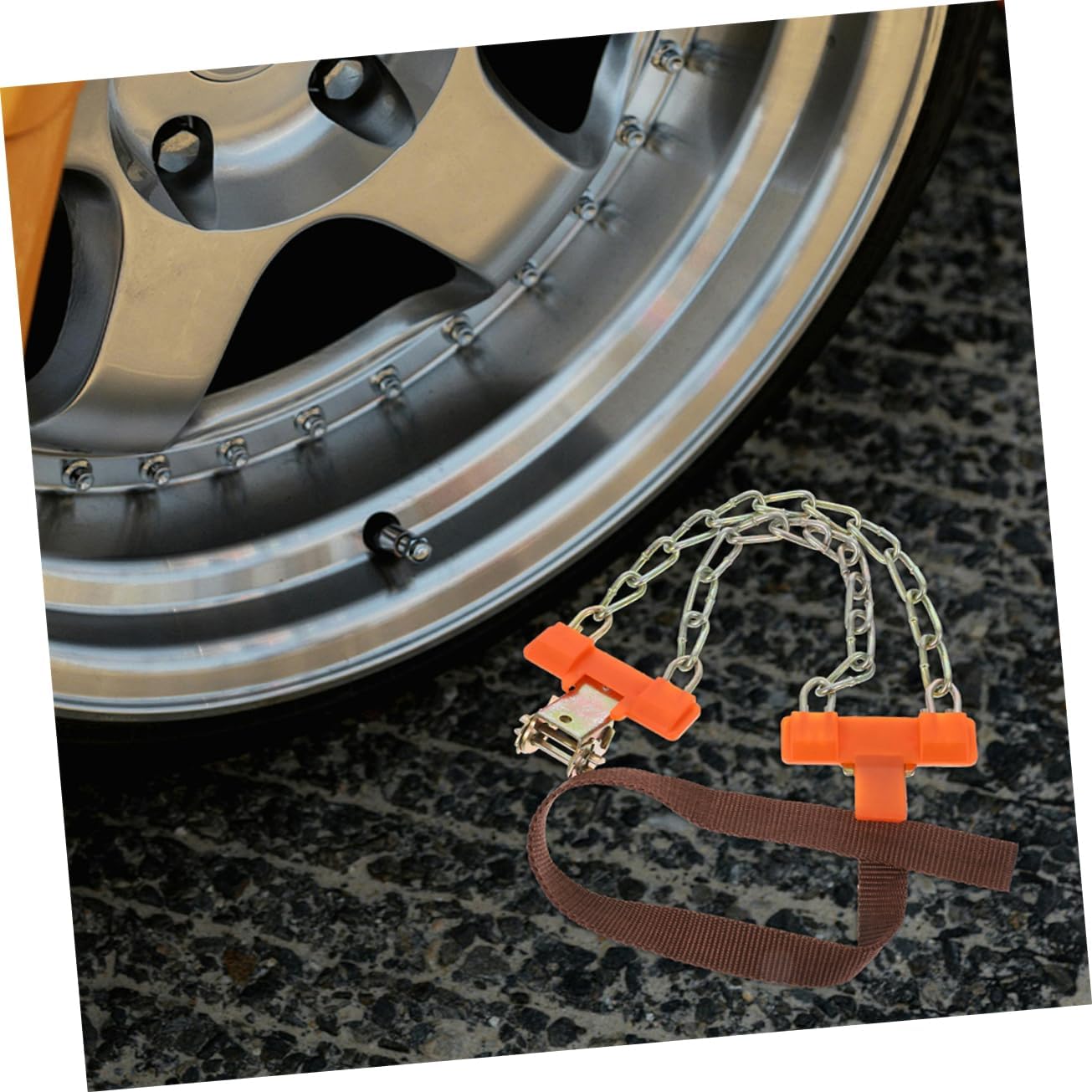 Ciieeo Reusable Winter Car Tire Chains Skid Snow Tire Chains for Small Cars Suvs Easy Install for Icy Roads