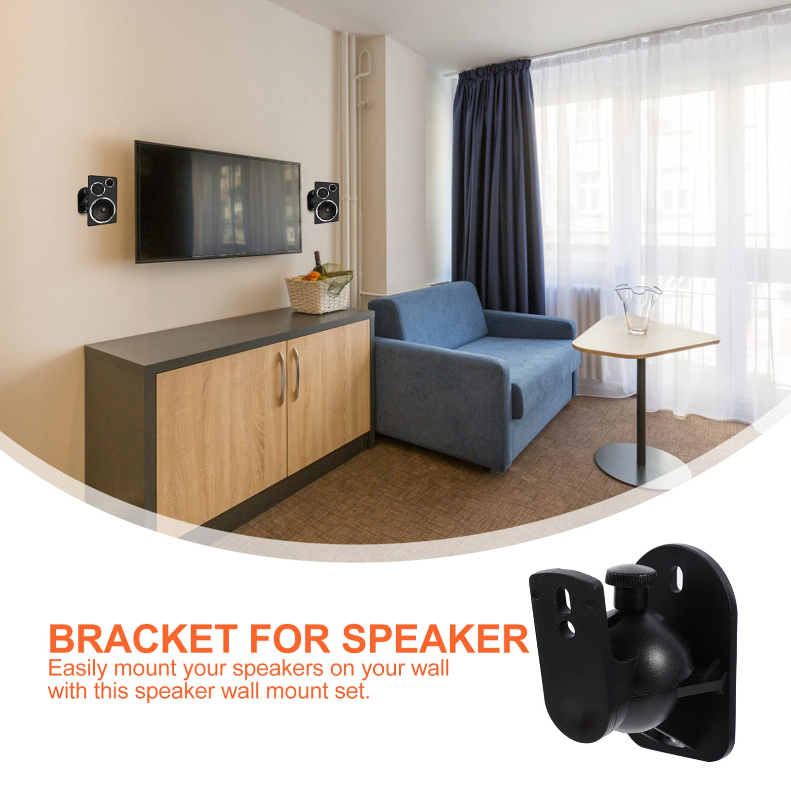 6sets Supporti Parete Per Altoparlanti Di Staffe Regolabili Per Diffusori Surround Resistente e Facile Da Installare Per Casa e Ufficio