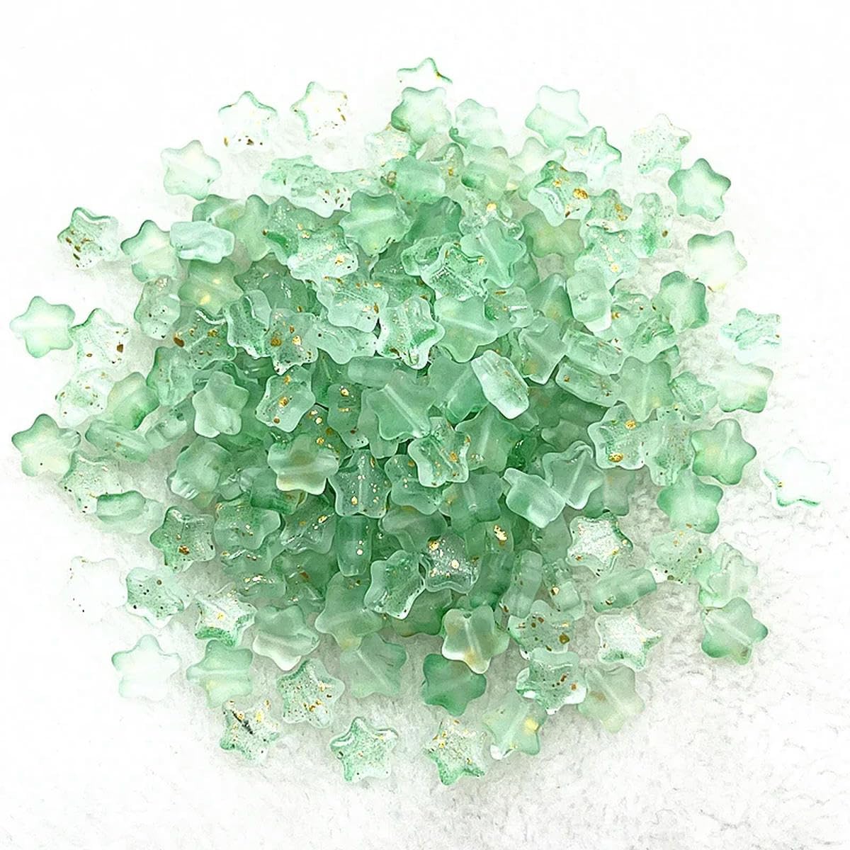 HUIOYG 30pcs 8mm Star Glass Beads Loose Spacer Bead for Jewelry Making Bracelets