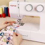 FEIYUE FYe330 Domestic Sewing Machine with Foot Pedal, Controllable Pedal Speed, 105 Stitch Applications, Powerful Servo Motor, Great for Beginners (White)